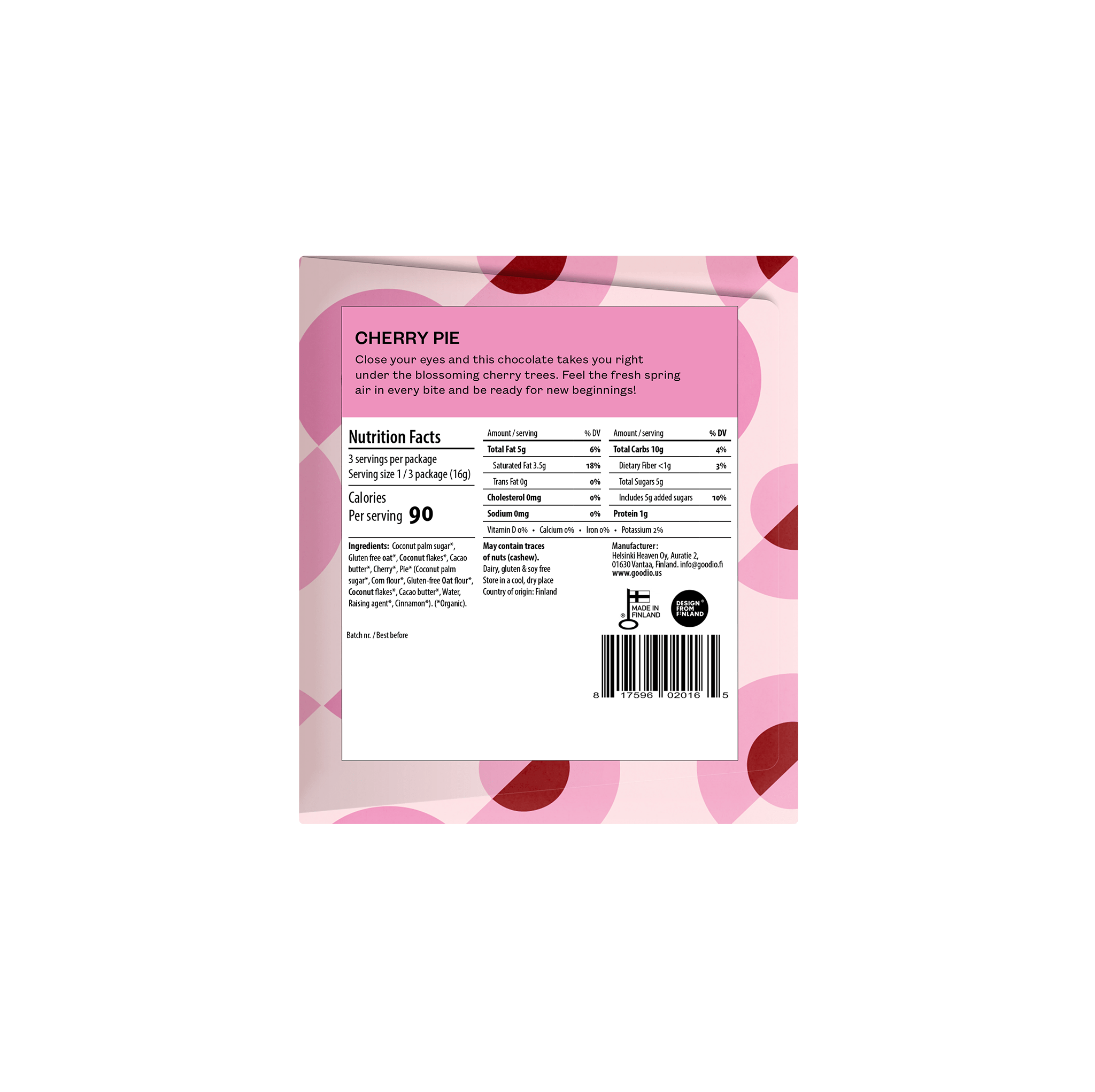 Pre - order Cherry Pie Organic White Chocolate - Goodio USA