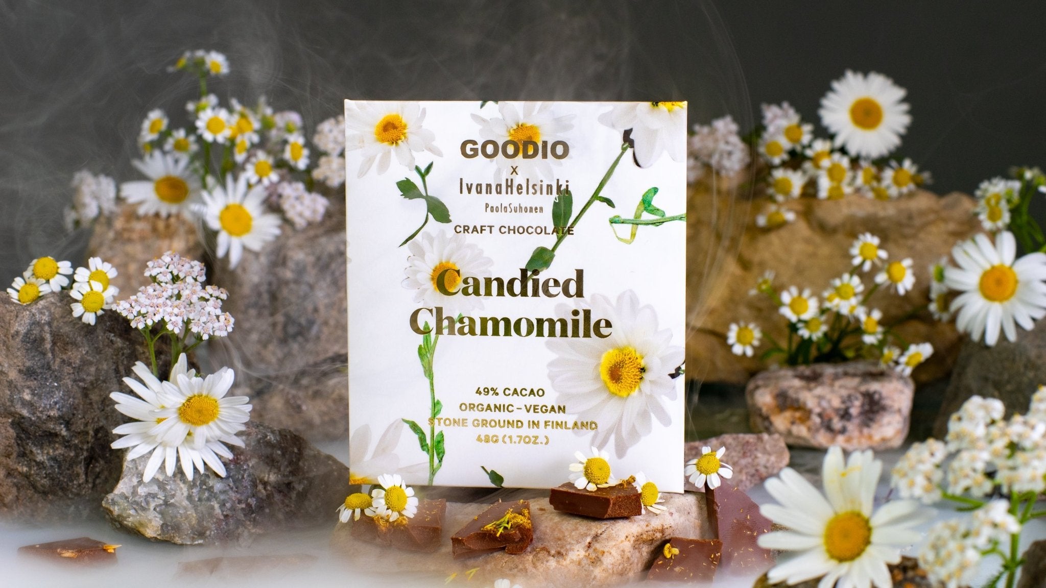 Candied Chamomile vegan Chocolate 49% – Goodio USA