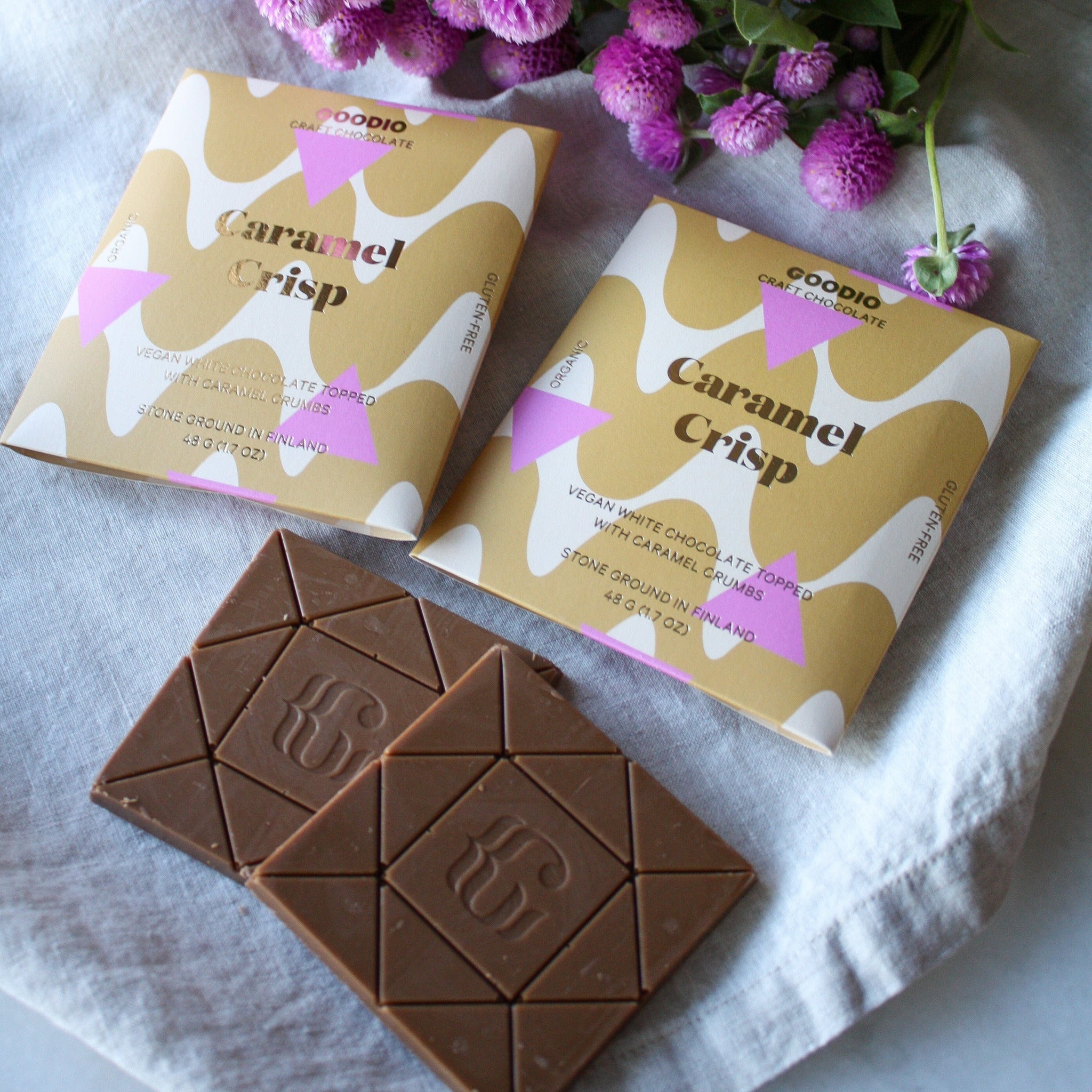 Caramel Crisp White Chocolate - Goodio USAOrganic & Vegan Chocolate