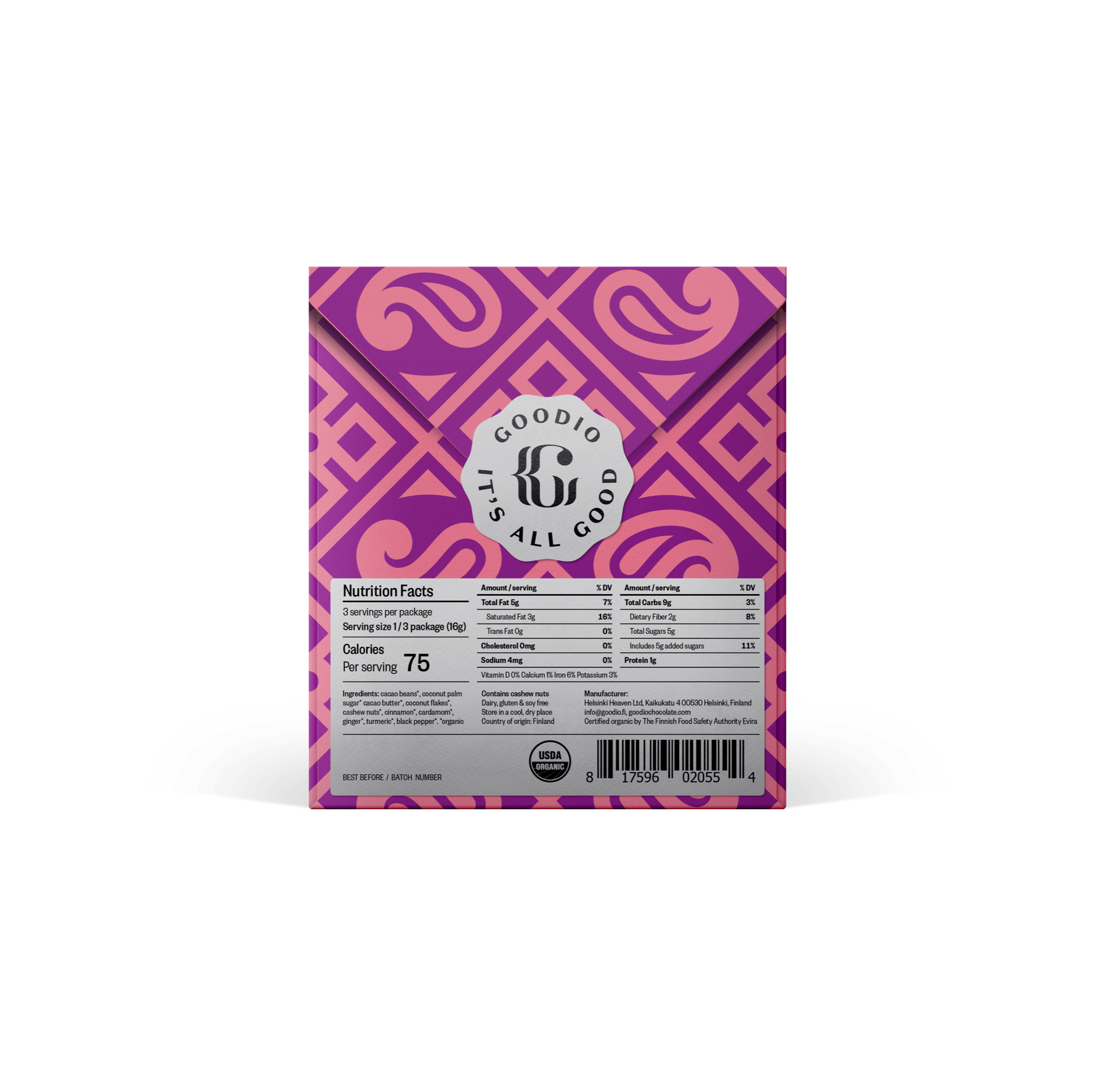 Chai Chocolate 50% - Goodio USAOrganic & Vegan Chocolate