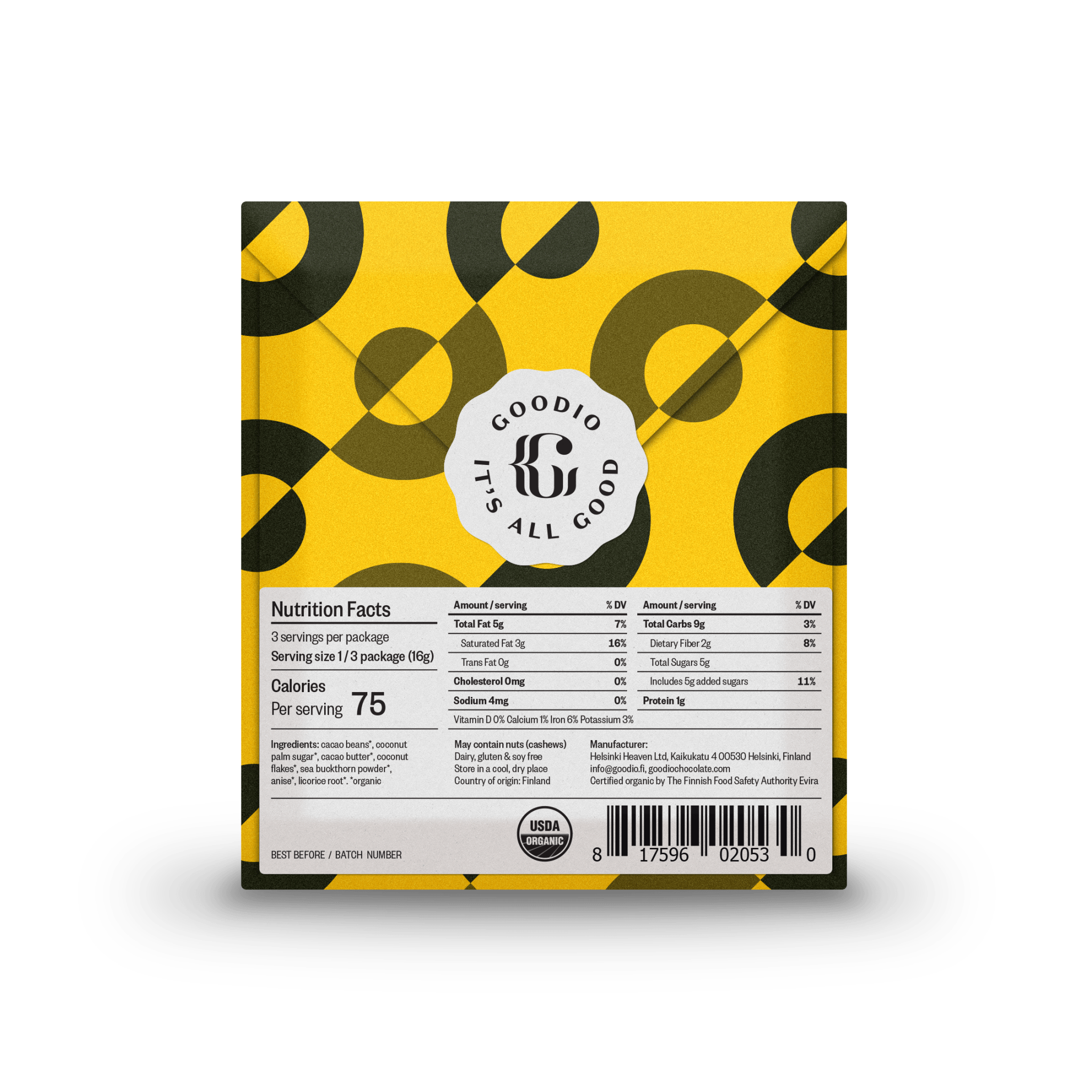 Licorice & Sea Buckthorn Chocolate 53% - Goodio USAOrganic & Vegan Chocolate