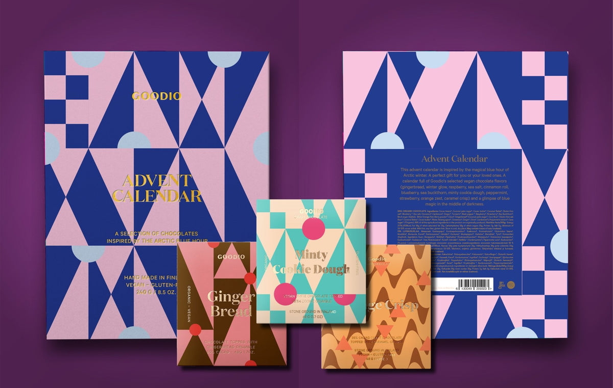 PRE-ORDER: BLUE HOUR Advent Calendar & 3 FREE Goodio chocolate bars - Goodio USACraft Chocolate