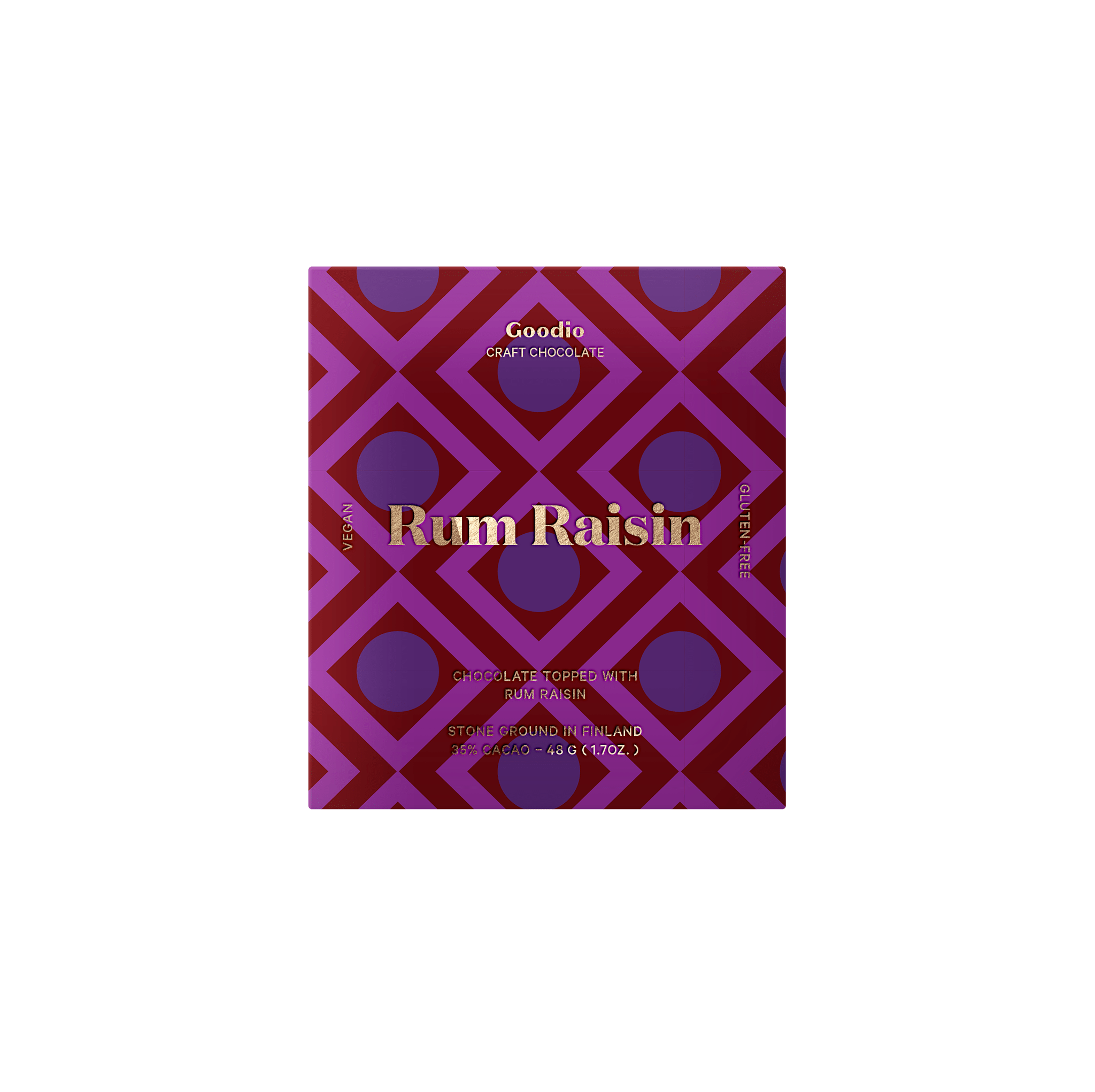 Pre - order Rum Raisin Chocolate 35% - Goodio USACraft Chocolate