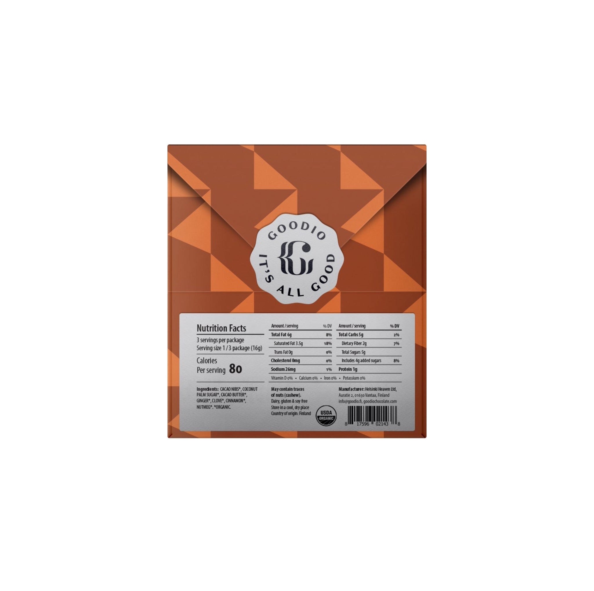 Pumpkin Spice Chocolate 49% - Goodio USACraft Chocolate