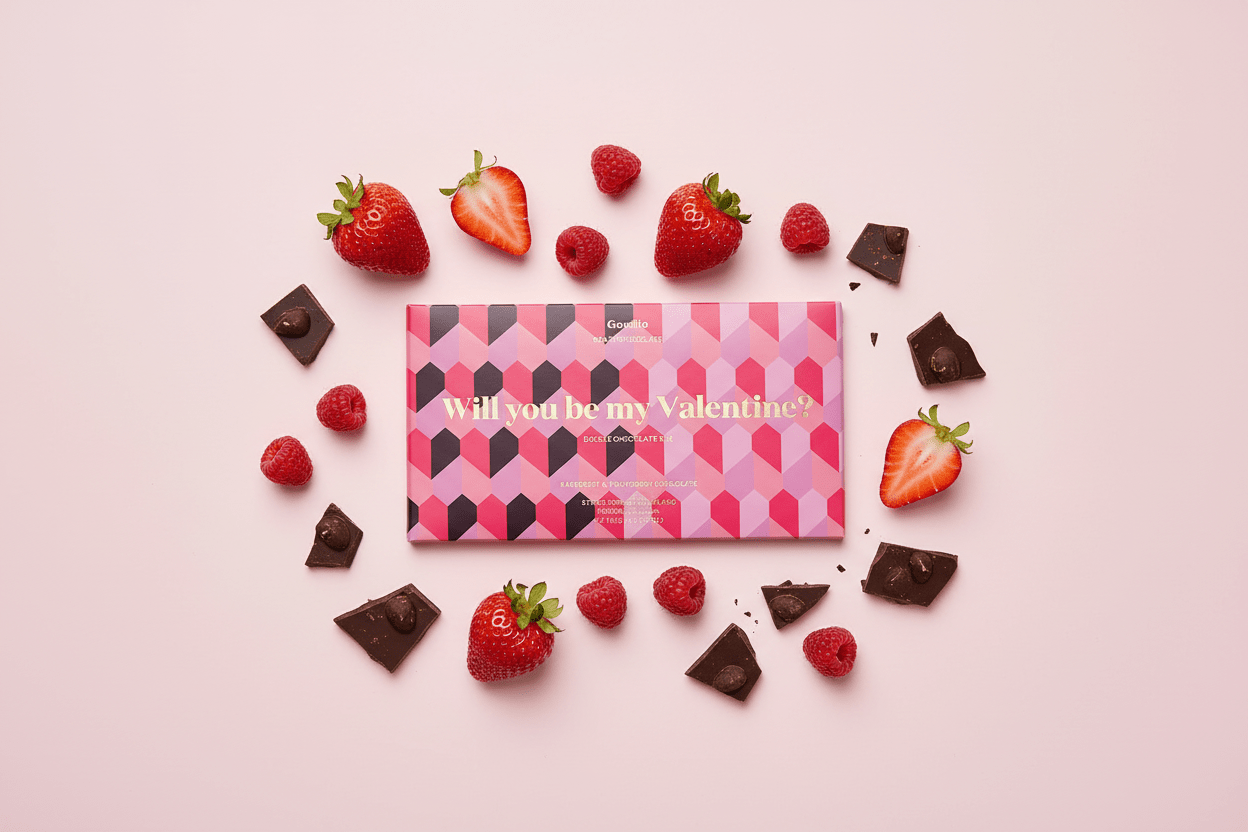 Will you be my Valentine? Double chocolate bar - Goodio USA