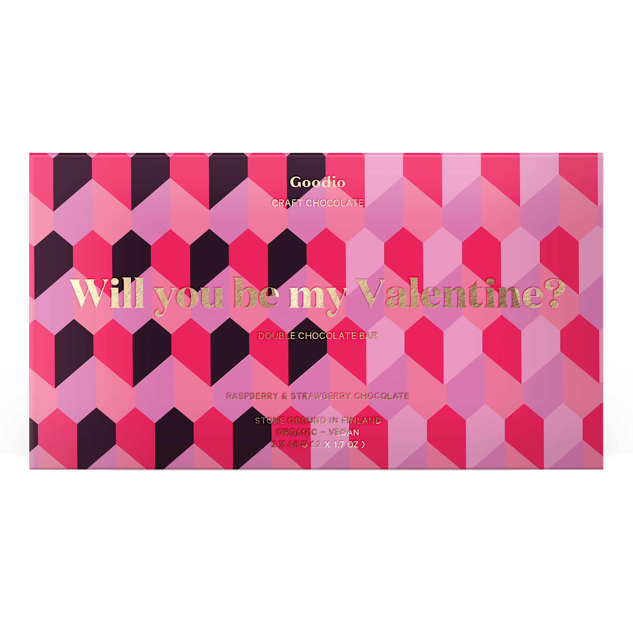Will you be my Valentine? Double chocolate bar - Goodio USA