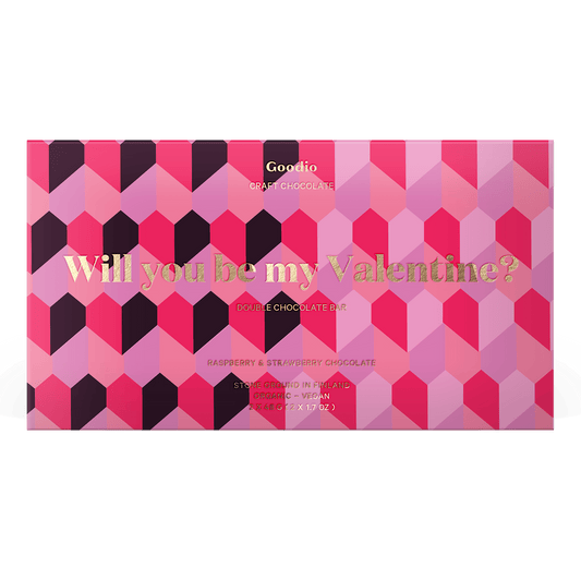 Will you be my Valentine? Double chocolate bar - Goodio USA